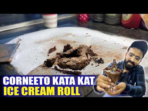 Kata Kat Cornetto Nutella Ice Cream Just 300 Rupees || Best Ice Cream Rolls in Karachi ||Street Food