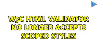 Download lagu W3C HTML validator no longer accepts scoped styles mp3 Download lagu W3C HTML validator no longer accepts scoped styles mp3