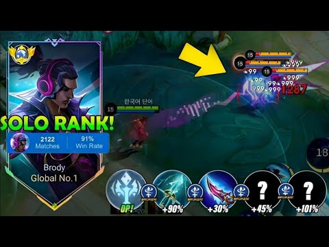 TOP GLOBAL BRODY BEST 1 HIT BUILD 2025!! Build Top Global Brody 2025 - MLBB