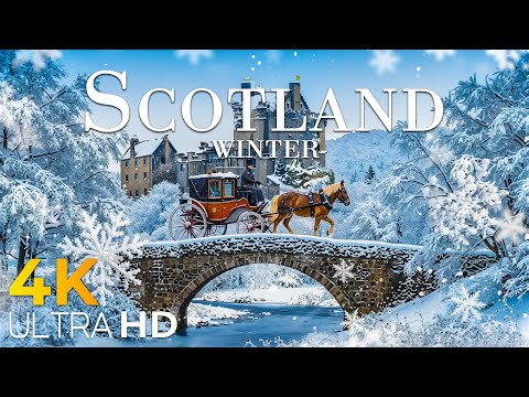Winter Scotland 4K ❄️ Highlands Peaks, Loch Ness, Snowy Castles in Misty Winter Calm