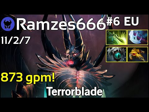 873 gpm! Ramzes666 plays Terrorblade!!! Dota 2 7.21
