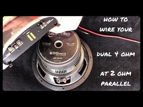 How to Wire your 4 ohm Dual Voice Coil Subwoofer at 2 ohm Parallel