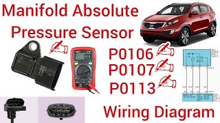 Kia Sportage P0107 P0113 P0106 Manifold Absolute Pressure sensor Range performance wiring Diagram