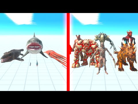 AQUATICS Team vs INFERNALS Team - Animal Revolt Battle Simulator ARBS