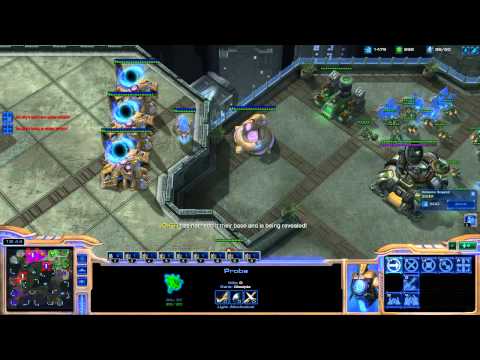 Starcraft 2 Experiments - Mineral line block, Mass Ghosts/Marines and Nukes - 4v4 Strategy