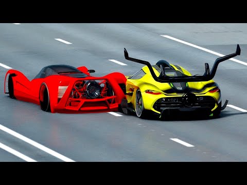Koenigsegg Jesko Tornado vs Ferrari Marte 2050 Concept - Drag Race 20 KM