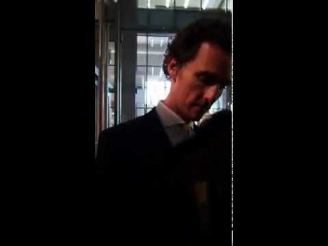 Matthew McConaughey promoting William Friedkin's Killer Joe signing autographs for fans