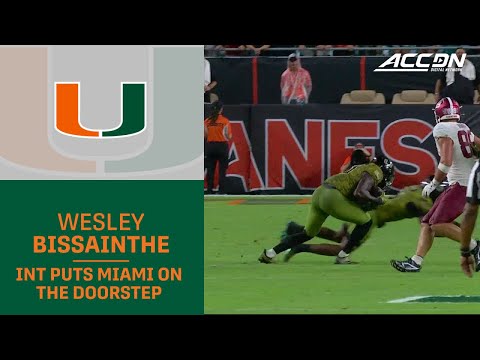 Wesley Bissainthe's Interception Puts Miami's Offense On The Doorstep