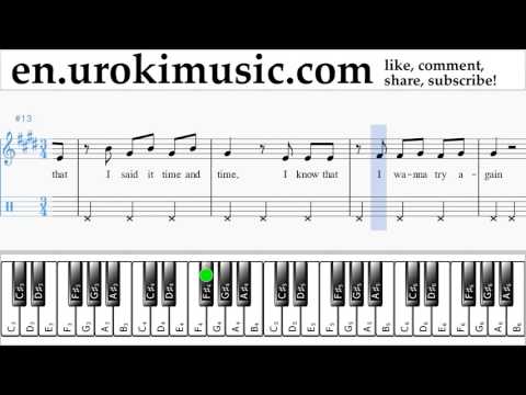 Piano lessons (right hand) Imagine Dragons - Start Over Sheet Music Tutorial Part#2 um-i352