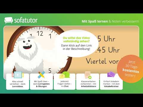 Uhrzeit – Was ist eine Dreiviertelstunde? einfach erklärt – Mathematik 1. & 2. Klasse