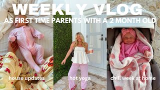 WEEKLY VLOG with a 2 month old | house updates, hot yoga, chill week at home
