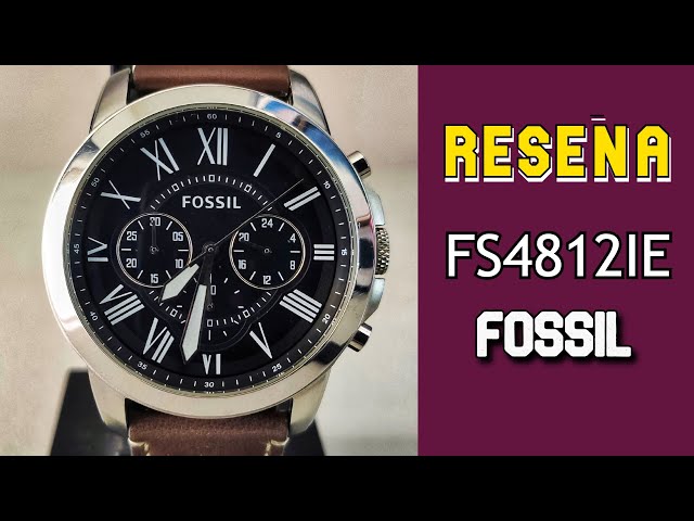 Vídeo relacionado con Fossil Reloj para hombre Grant, movimiento de cuarzo cronógrafo, caja de acero rosa dorado de 44 mm con correa de piel auténtica, FS4835, Azul