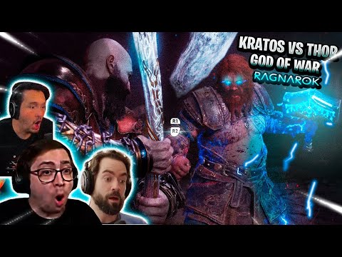 A BATALHA ENTRE DEUSES - STREAMERS REAGINDO A LUTA FINAL THOR VS KRATOS GOD OF WAR RAGNAROK