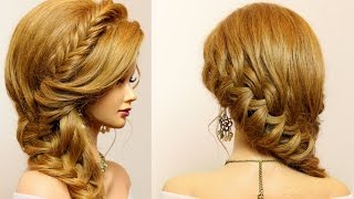 Party hairstyle for long  hair tutorial with  braids