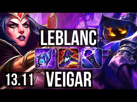 LEBLANC vs VEIGAR (MID) | 7/0/4, 1.2M mastery, Godlike | NA Master | 13.11