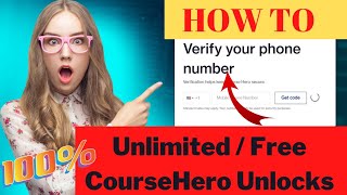 UNLOCK Course Hero Answers | Discord 2022 I How to Unblur CourseHero I  How to Verify phone number