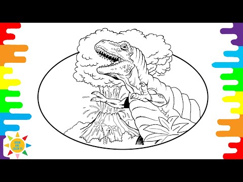 Tyrannosaurus Coloring Pages |  T-Rex ColoringPages | Dinosaur |  @drawandcolortv