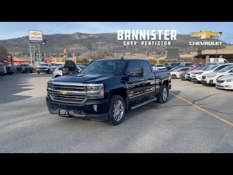 2017 Chevrolet Silverado 1500 Crew Cab Short Box 4-Wheel Drive High Country in Black for sale at Bannister Chevrolet Penticton in Penticton, BC