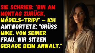 Sie schrieb: "Bin am Montag zurück, Mädels-Trip!" – ich antwortete: "Grüß Mike. Von seiner Frau