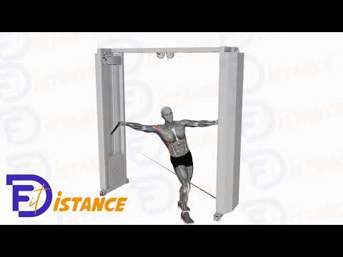 Exercice Élévations latérales d'un bras avec câble derrière le dos