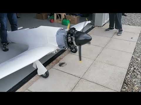 1/4 scale Sea Fury 'Riff Raff' with Moki 300, built by Fighteraces...... engine running.