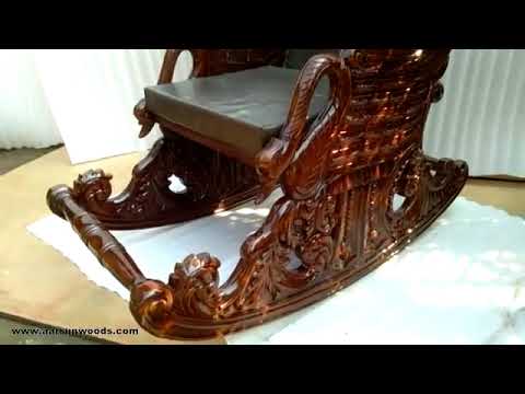 Sheesham wood wooden designer rocking chair by aarsun, witho...