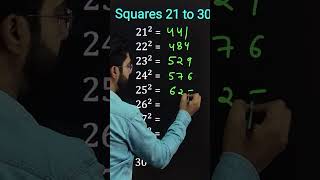 Square | 21 to 30 | #tricks #maths #shorts #short #square #katarsinghclasses #youtubeshorts #cbse
