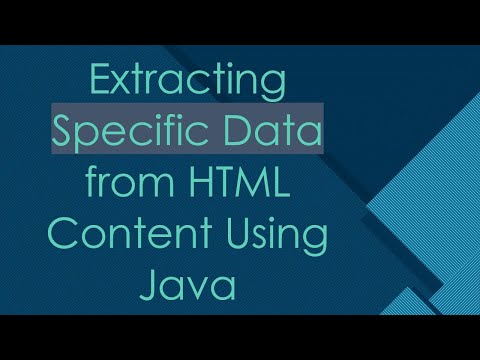 Extracting Specific Data From Html Content Using Java