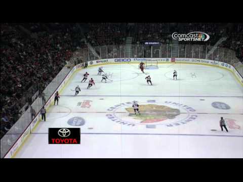 Mika Zibanejad wrist shot goal 4-2 Ottawa Senators vs Chicago Blackhawks 10/29/13 NHL Hockey.