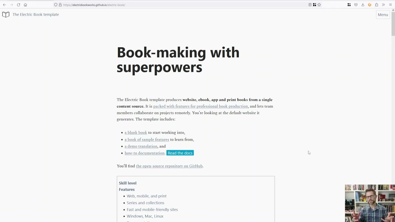 Setting up a book in the Electric Book template in 10 minutes