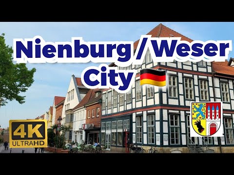 4k Germany City Nienburg / Weser 🇩🇪 Walk in Tour Ultra HD (4k60fps) Video 2023
