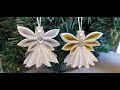 DIY/ Kanzashi christmas angels /Christmas tree ornament / Satin ribbon angel / Handmade  decoration