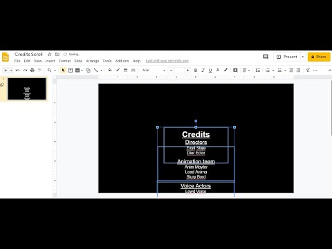 How to make scrolling credits on google slides