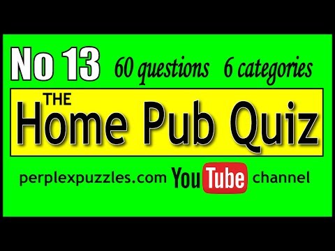 The Home Pub Quiz No 13