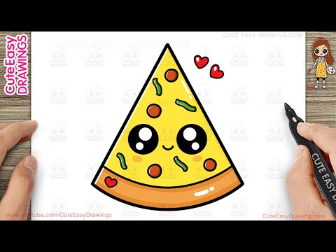 How to Draw a Cute Pizza Easy for Kids