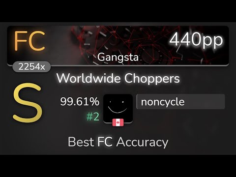 noncycle | Tech N9ne - Worldwide Choppers [Gangsta] 99.61% {#2 440pp FC} - osu!
