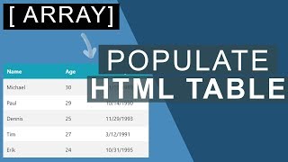 JSON Array to HTML Table  with Javascript