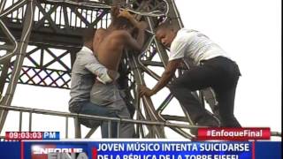 Joven músico intenta suicidarse en la réplica de la Torre Eiffel en el país