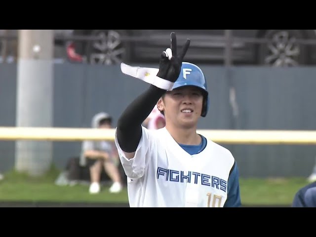 【ファーム】ファイターズ・清水優心 右中間を破るタイムリー2ベースで追加点を取る!!  2024年9月21日 北海道日本ハムファイターズ 対 埼玉西武ライオンズ