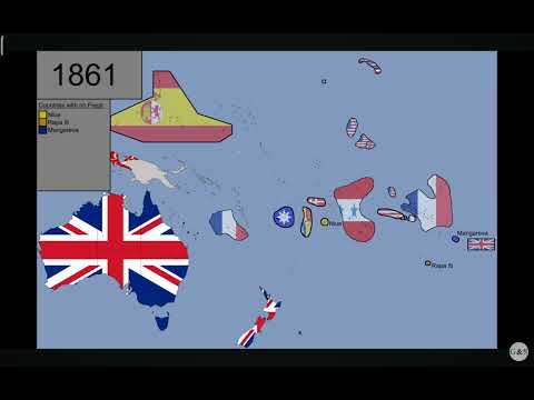 Oceania : timeline national flags 1780-2019