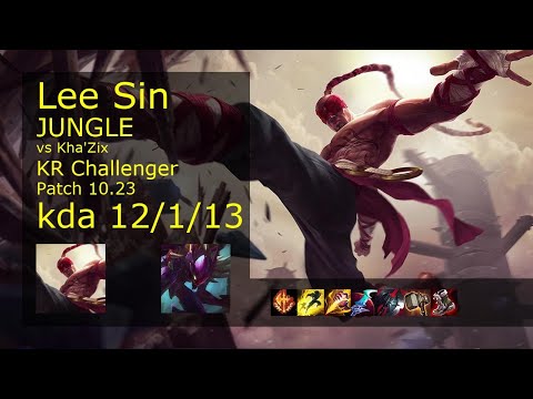 Lee Sin Jungle vs Kha'Zix - KR Challenger 12/1/13 Patch 10.23 Gameplay // [롤] 리 신 vs 카직스 정글