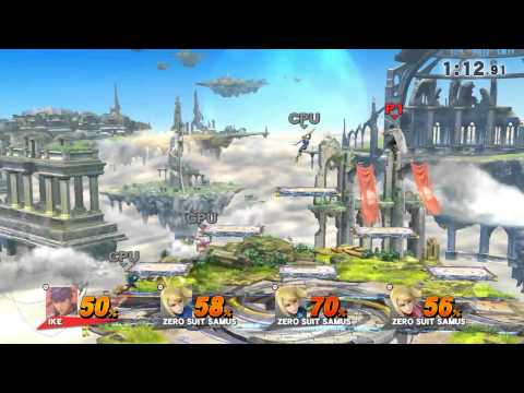 Smash Wii U - Ike vs 3 X Samus