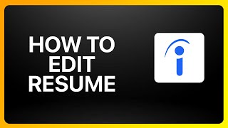 How To Edit Resume On Indeed Tutorial