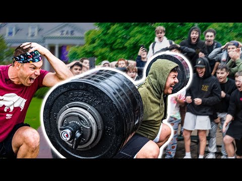 Beat My BACK SQUAT Win $100 vs Frat Boys