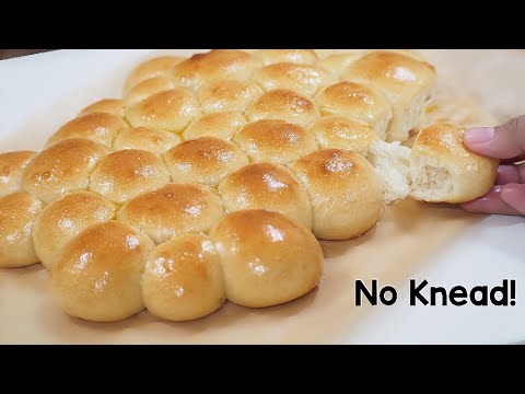 NO KNEADING‼️Soft & Fluffy BUBBLE BREAD [Cup Measurement, No-knead] | How to make Soft Bubble Bread
