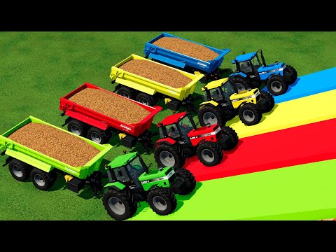 TRANSPORT, HARVEST AND LOAD ONION WITH COLORED CASE TRACTORS - Farming Simulator 22