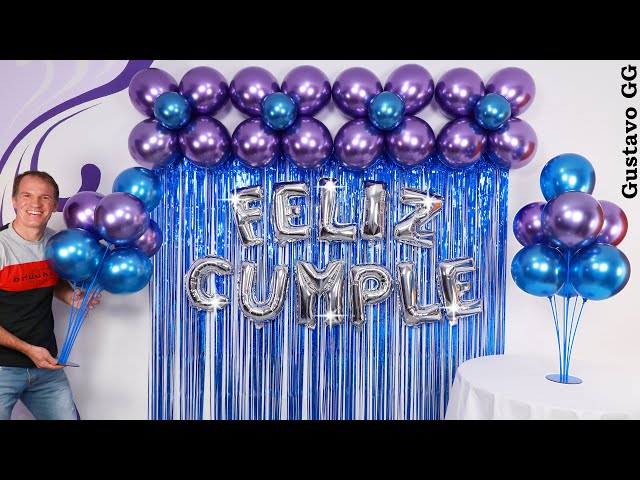 Vídeo relacionado con Kit de decoración de cumpleaños negro y plata Banners y globos DIY Pompones y cortina para hombres y mujeres