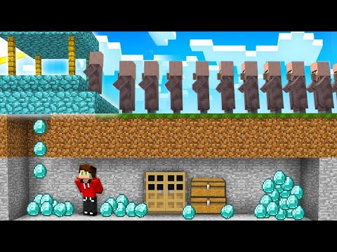 I CHEATED THE VILLAGERS FOR DIAMONDS in Minecraft! A BOTTOMLESS WELL!