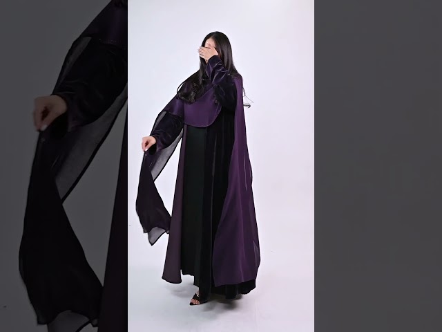 عباية مخمل شتوي سادة موف