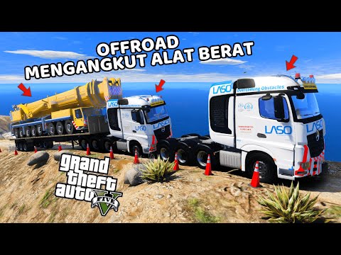 TRUK TRAILER MUATAN BERAT OFFROAD NAIK GUNUNG - GTA 5 MOD